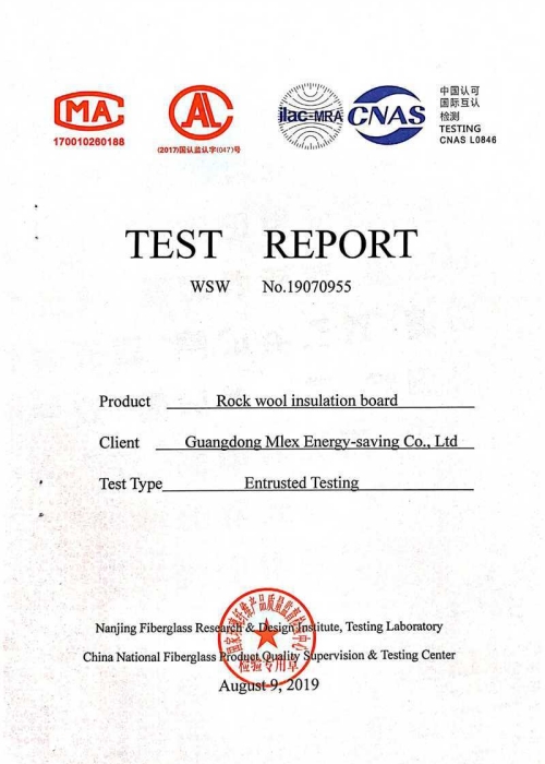 Rock Wool Board Testing Report-01